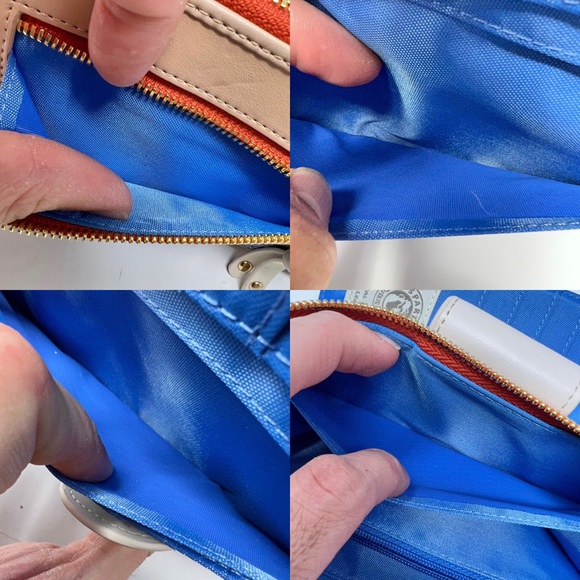 Spartina 449 Blue Boheme Yacht Club Elephant Paisley Canvas Leather Wallet - Picture 6 of 11